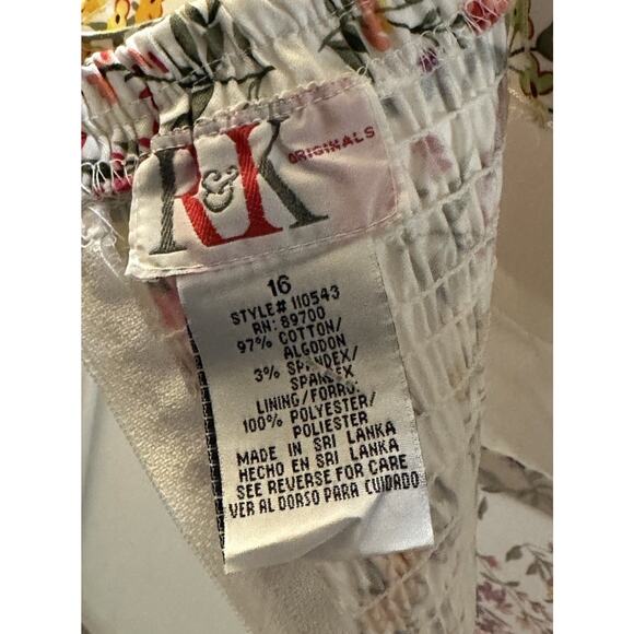 R&K Originals Women’s Size 16 Sundress White Floral Sleeveless Empire Waist NWT - Picture 8 of 8